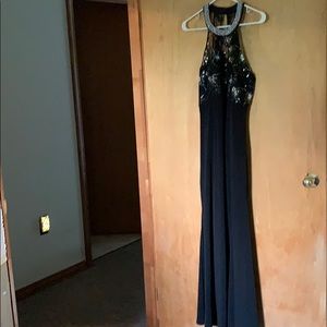Elegant Prom dress black with silver sequins
